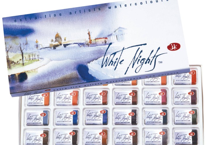 Краски акварельные художественные "Белые ночи", 24 цвета, кювета 2,5 мл, картонная коробка, 1941061