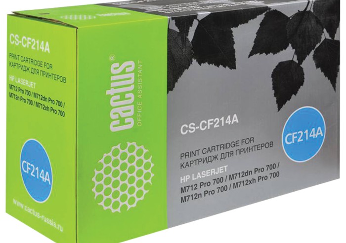 Картридж лазерный CACTUS (CS-CF214A) для HP LaserJet Enterprise M725/M712, ресурс 10000 стр., CS-CF214AR