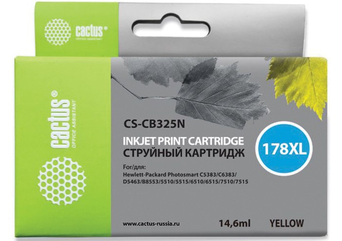 Картридж струйный CACTUS (CS-CB325N) для HP Photosmart D5400, желтый, CS-CB325(N)