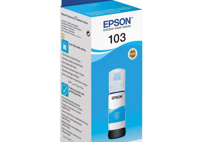 Чернила EPSON (C13T00S24A) для СНПЧ EPSON L3100/L3101/L3110/L3150/L3151/L1110, голубые, ОРИГИНАЛЬНЫЕ