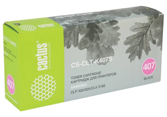 Картридж лазерный CACTUS (CS-CLT-K407S) для SAMSUNG CLP-320/325/N, черный, ресурс 1500 страниц