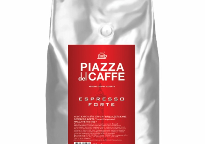 Кофе в зернах PIAZZA DEL CAFFE "Espresso Forte" натуральный, 1000 г, вакуумная упаковка, 1097-06