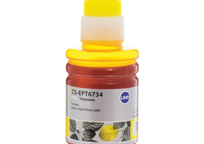 Чернила CACTUS (CS-EPT6734) для СНПЧ EPSON L800/L810/L850/L1800, желтые, 0,1 л