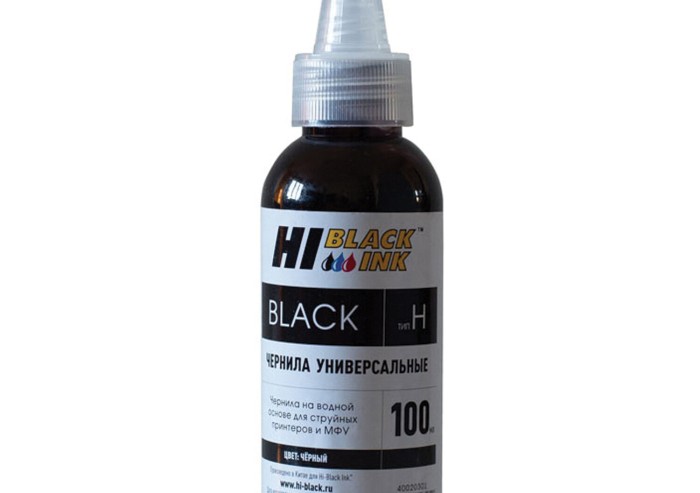 Чернила HI-BLACK для HP (Тип H) универсальные, черные 0,1 л, водные, 15070103961U