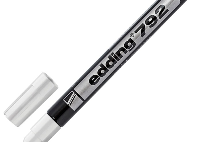 Маркер-краска лаковый EDDING 792, 0,8 мм, БЕЛЫЙ, металлический наконечник, пластиковый корпус, E-792/49
