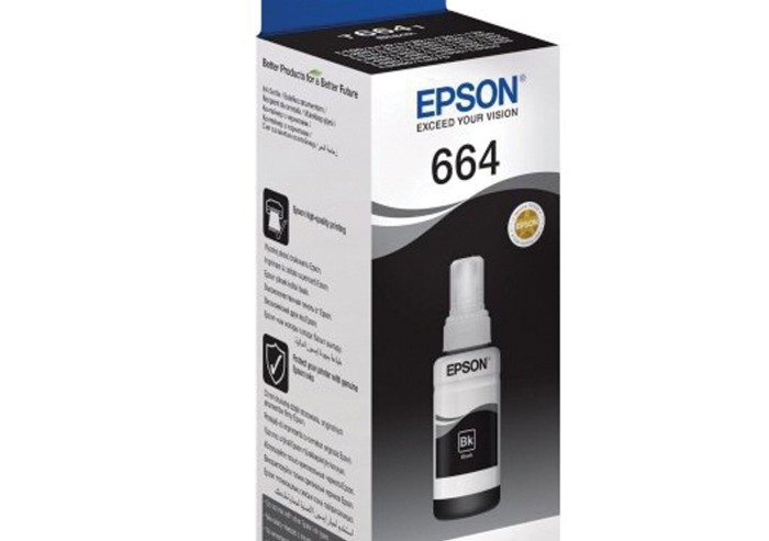 Чернила EPSON (C13T66414A/198) для СНПЧ Epson L100/L110/L200/L210/L300/L456/L550, черные, оригинальные