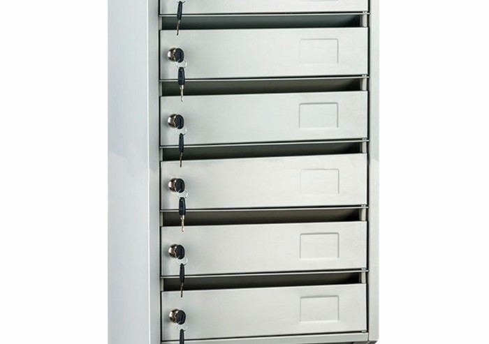 Ящик почтовый металлический ПРАКТИК "PB-6C KL", 6 секций, (633/745x390x200 мм), ключевой замок, S31199016002