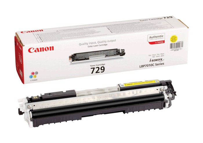 Картридж лазерный CANON (729Y) LBP7010C/7018C, желтый, ресурс 1000 страниц, оригинальный, 4367b002