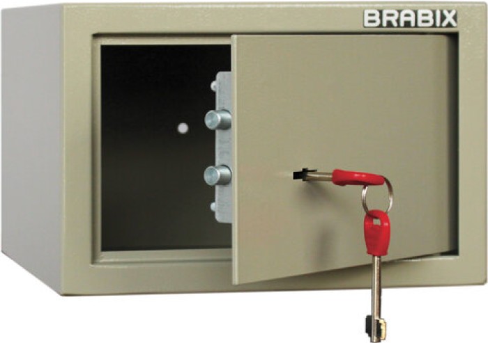 Сейф мебельный BRABIX "D-18m", 180х270х236 мм, 5 кг, ключевой замок, крепление к стене, 291161