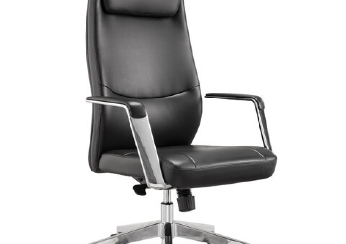 Кресло офисное BRABIX PREMIUM "Jazz EX-757", синхромеханизм, алюминий, экокожа, черное, 532489