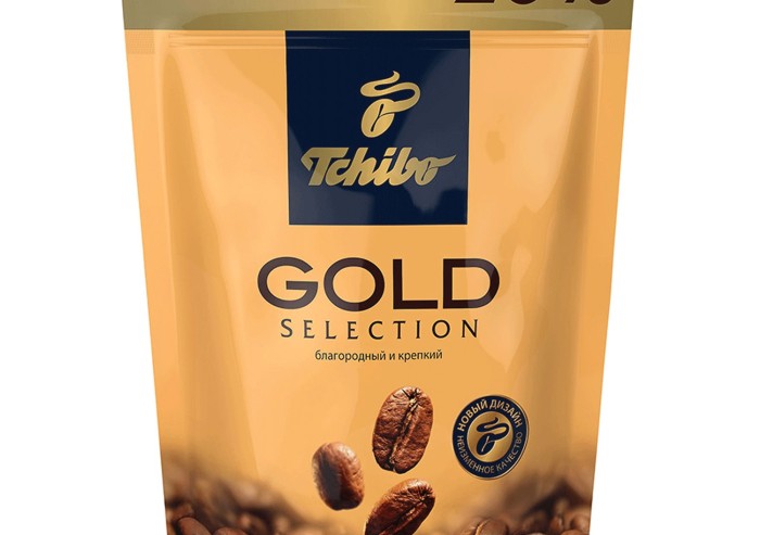 Кофе растворимый TCHIBO "Gold selection", сублимированный, 150 г, мягкая упаковка