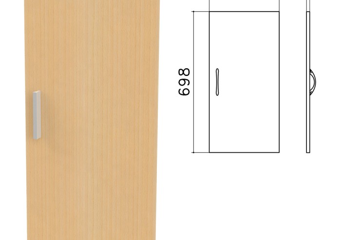 Дверь ЛДСП низкая "Канц", 346х16х698 мм, цвет бук невский, ДК32.10