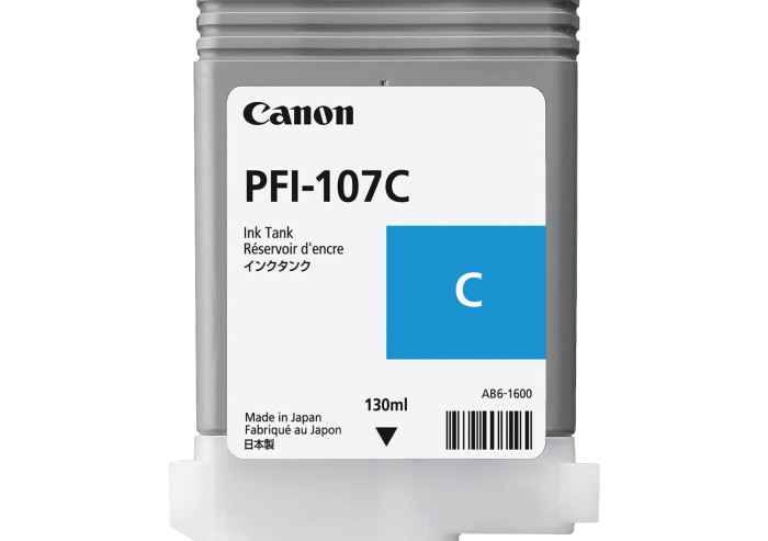 Картридж струйный CANON (PFI-107C) iPF680/685/780/785, голубой, оригинальный, ресурс 130 мл, 6706B001