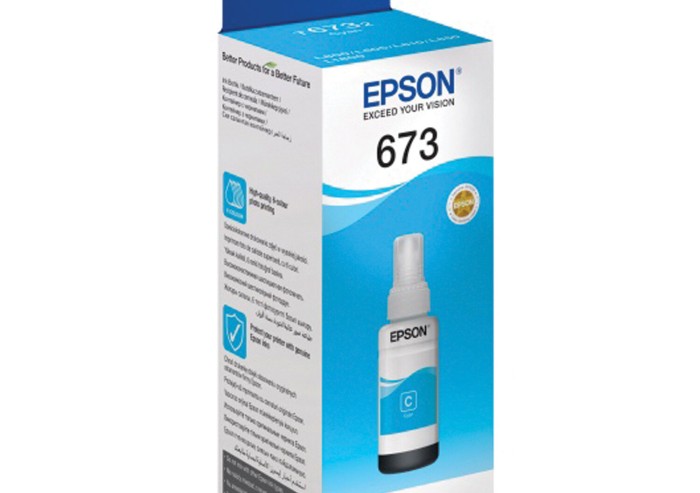 Чернила EPSON (C13T67324A/298) для СНПЧ Epson L800/L805/L810/L850/L1800, голубые, оригинальные