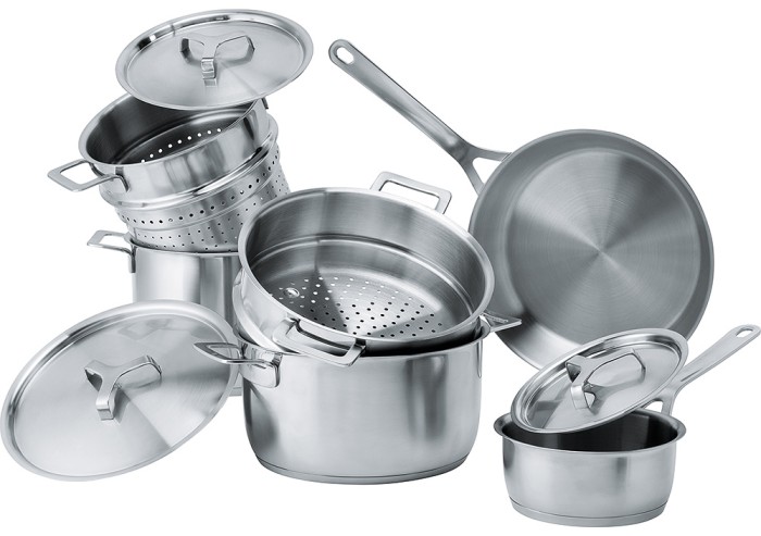 FRANKE набор посуды Alessi (9 предметов, нержавеющая сталь)